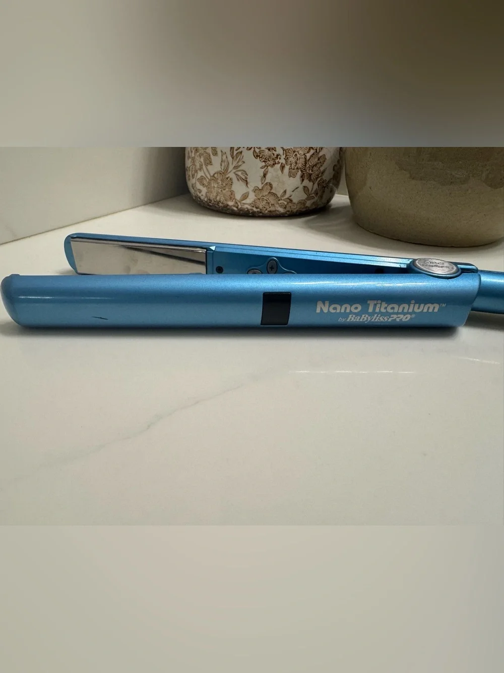BaBylissPRO Nano Titanium Blue Hair Straightener - Compact Flat Iron